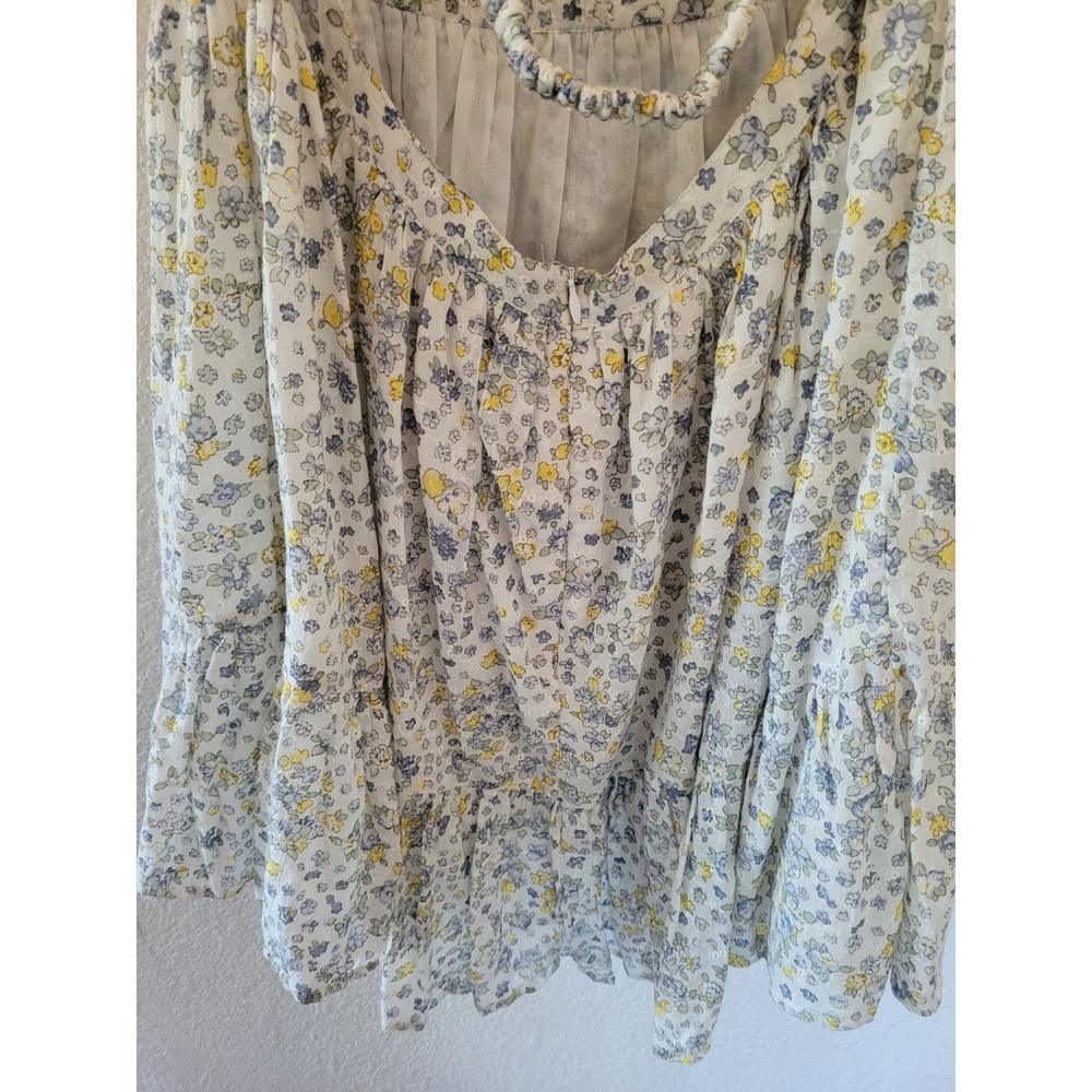 ASOS DESIGN Womens Floral Ditsy Mini Dress White Blue Yellow Open Back Size 8 #8 - Picture 7 of 11
